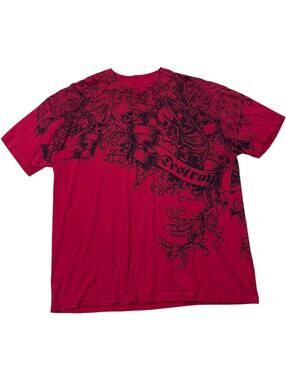 Destroy All Over Print Skull Wing Graphic Y2K Tee